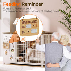 YATINEY heavy-duty kennel with a reinforced metal frame for durable use.
