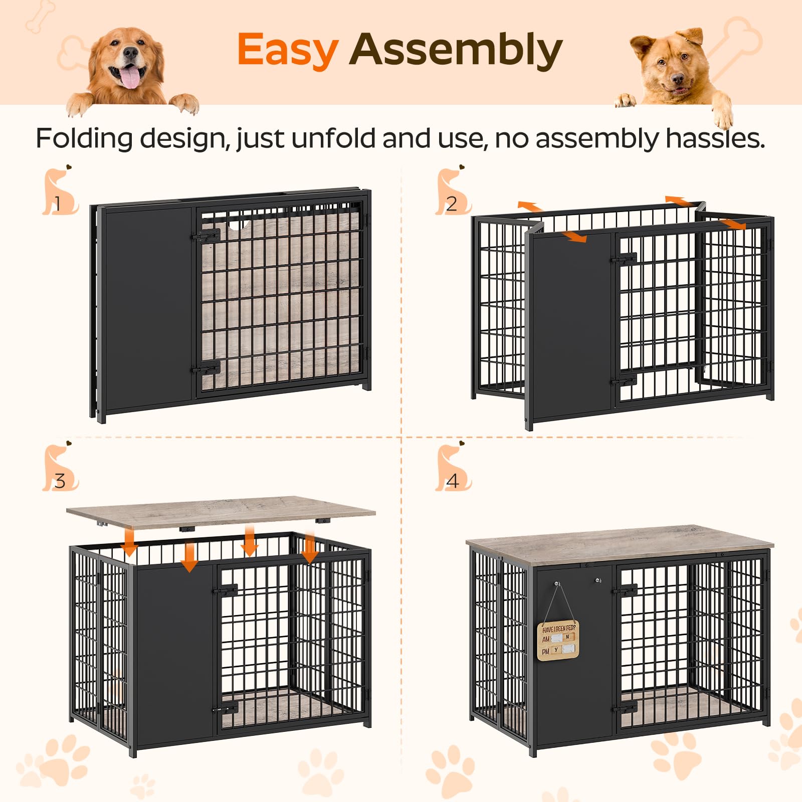 YATINEY heavy-duty indoor kennel supports up to 200 pounds for sturdy pet resting.