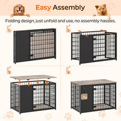YATINEY heavy-duty indoor kennel supports up to 200 pounds for sturdy pet resting.
