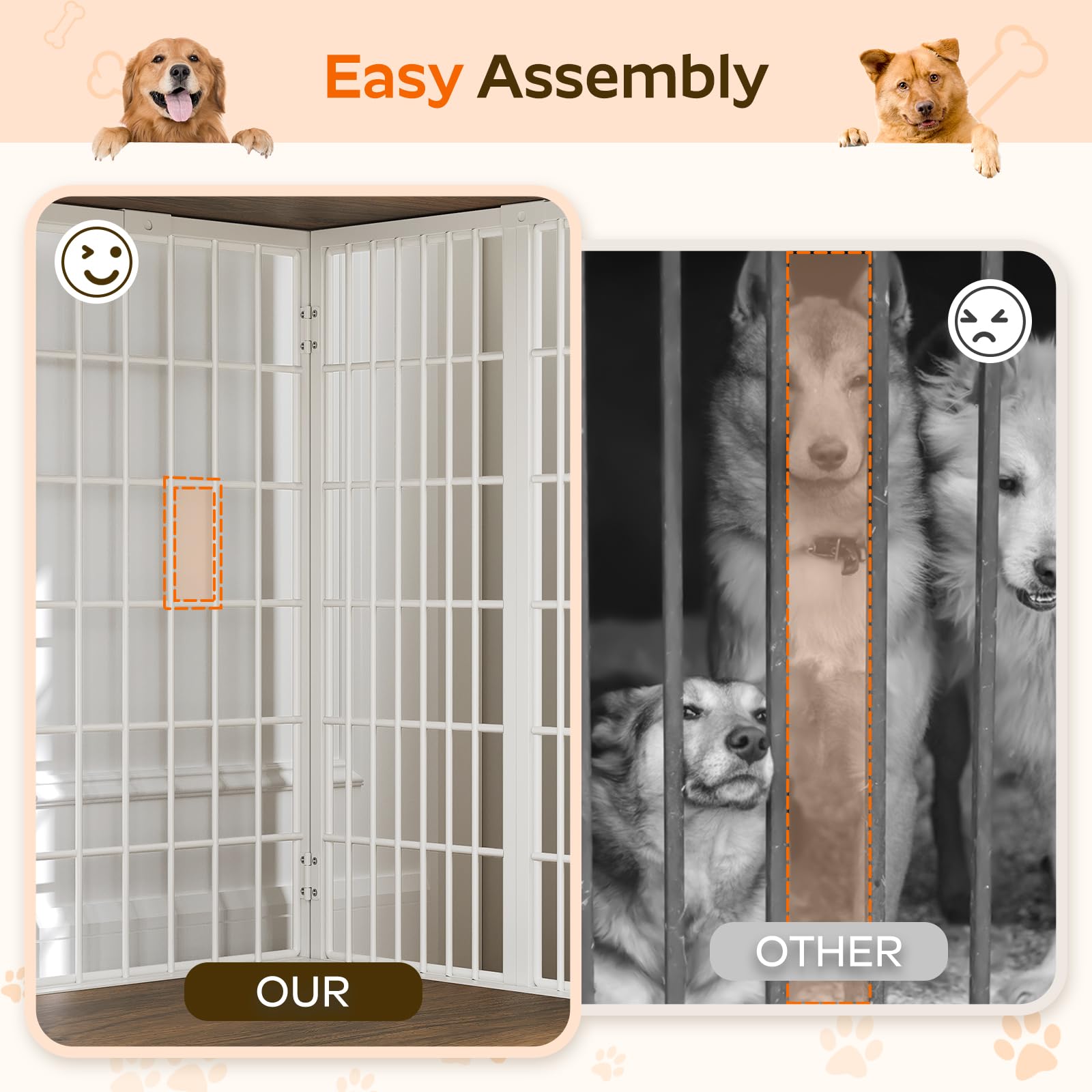 YATINEY crate design suited for small to medium dogs indoors.