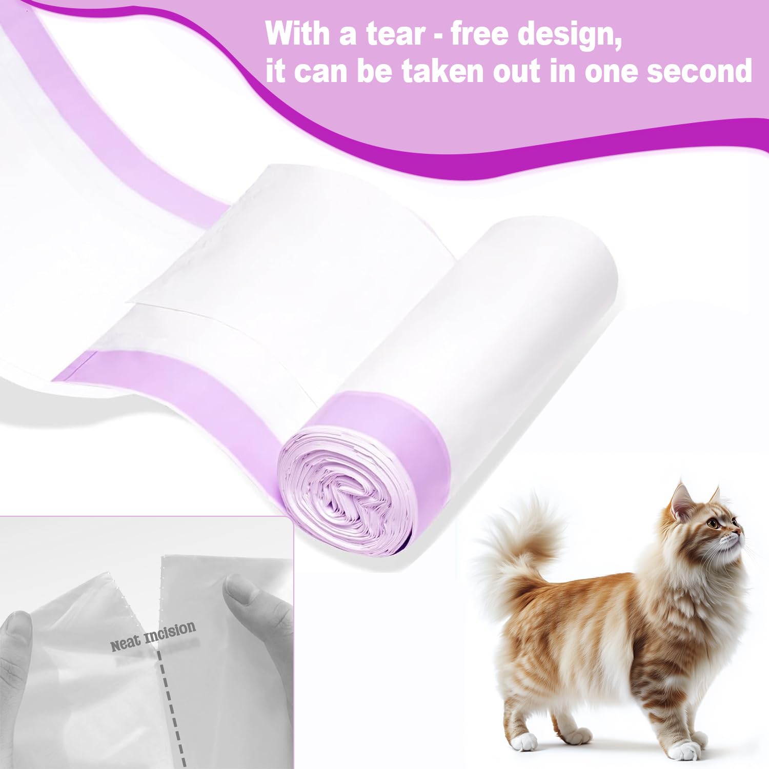 No-tear, roll-packed design enables fast, easy liner replacements