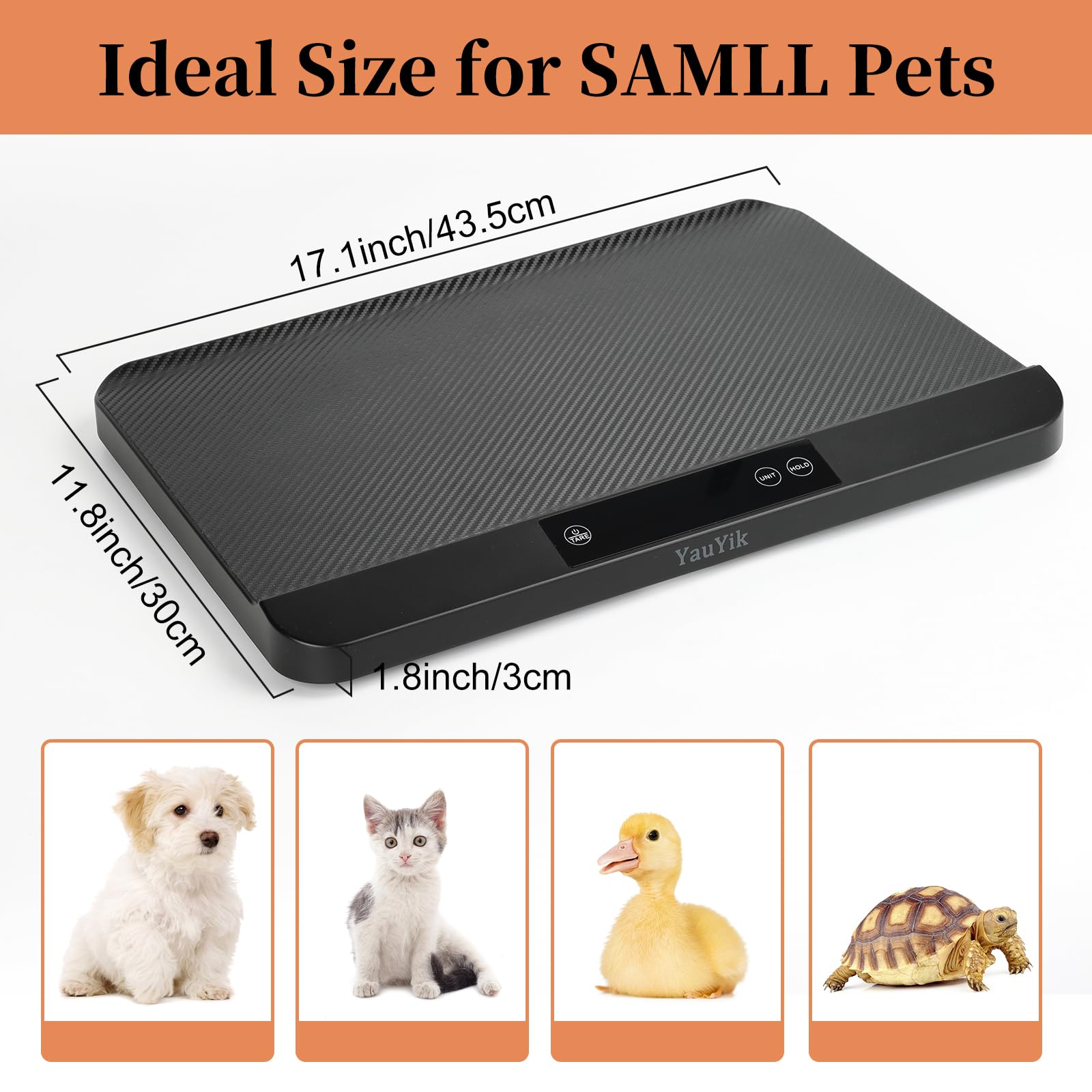 YauYik digital pet scale batteries included for immediate setup.