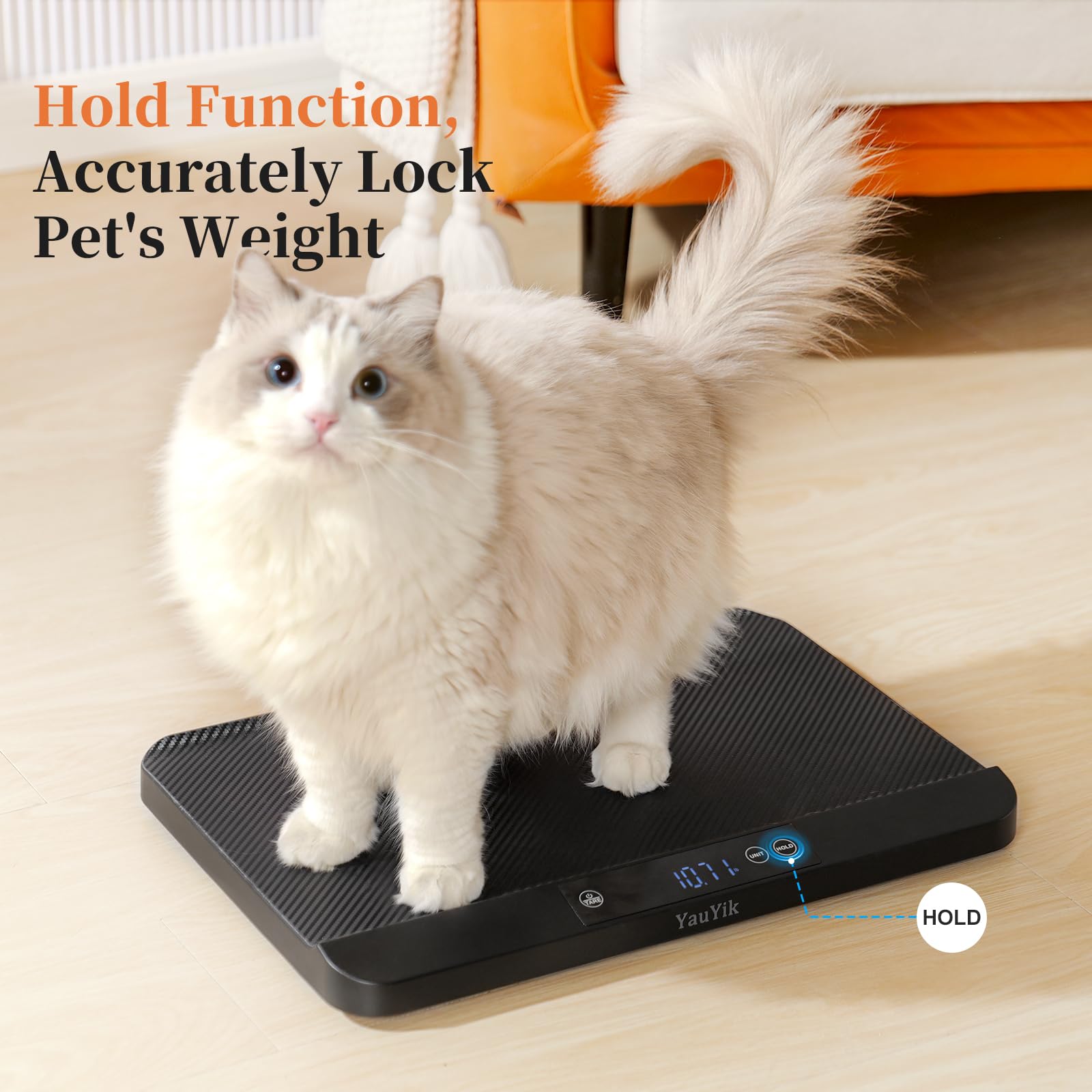 YauYik digital pet scale multi-unit switch for g, kg, oz, lb.