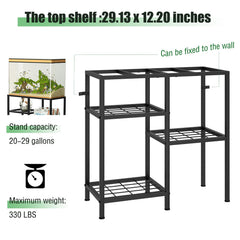 YBING Fish Tank Stand with adjustable feet protects floors and reduces wobble