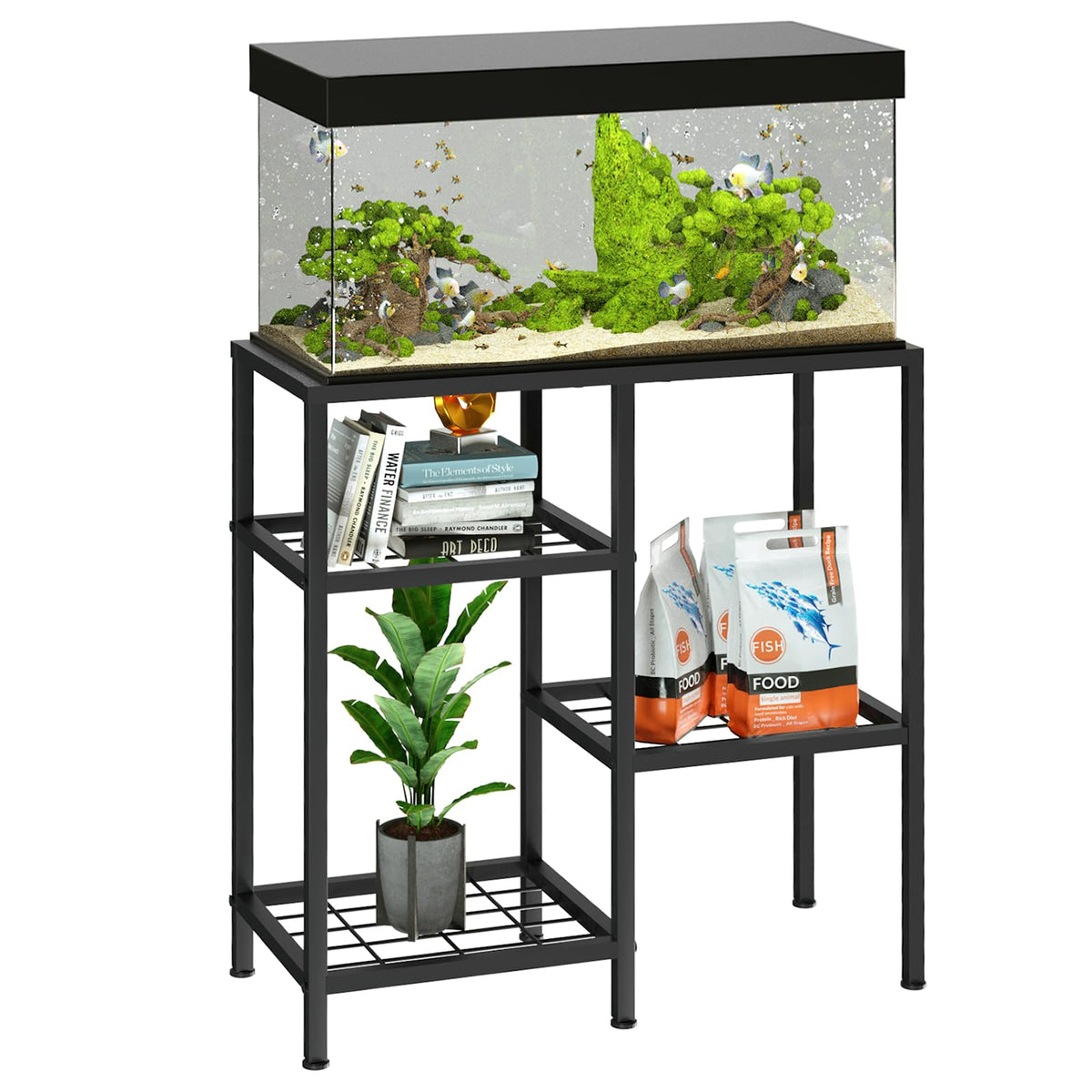 YBING Fish Tank Stand front view shows sturdy build for 15-20 gallon tanks