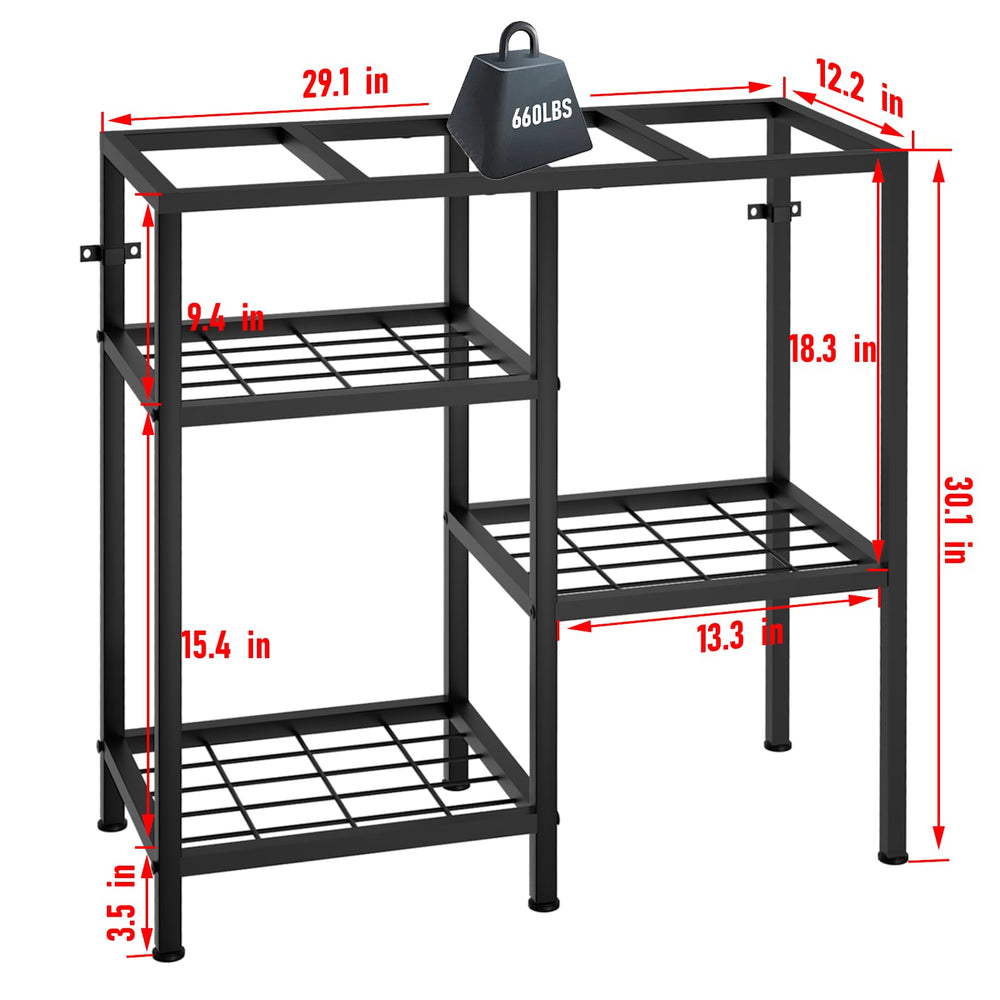YBING Fish Tank Stand wall-mount brackets add tipping resistance