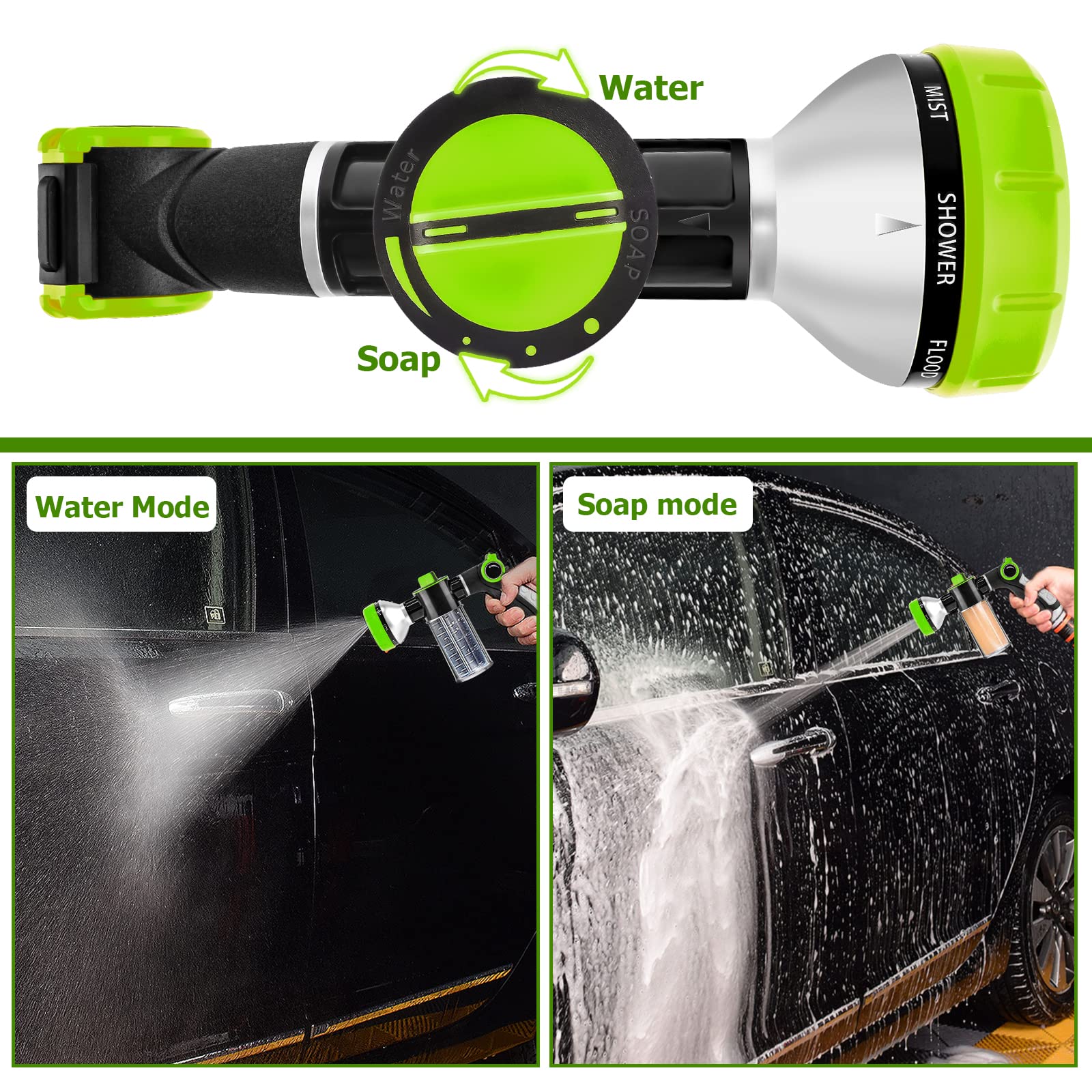 YCCOKJJ eight spray patterns cover washing, rinsing and misting.