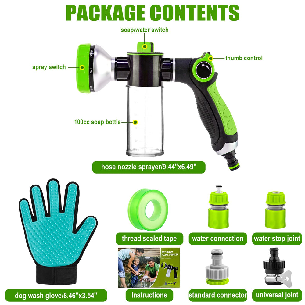 YCCOKJJ multi-use kit supports car wash, gardening, and pet baths.