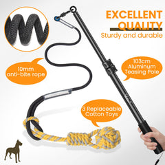 Ycozy Flirt Pole three replacement toys for interactive chase and tug.