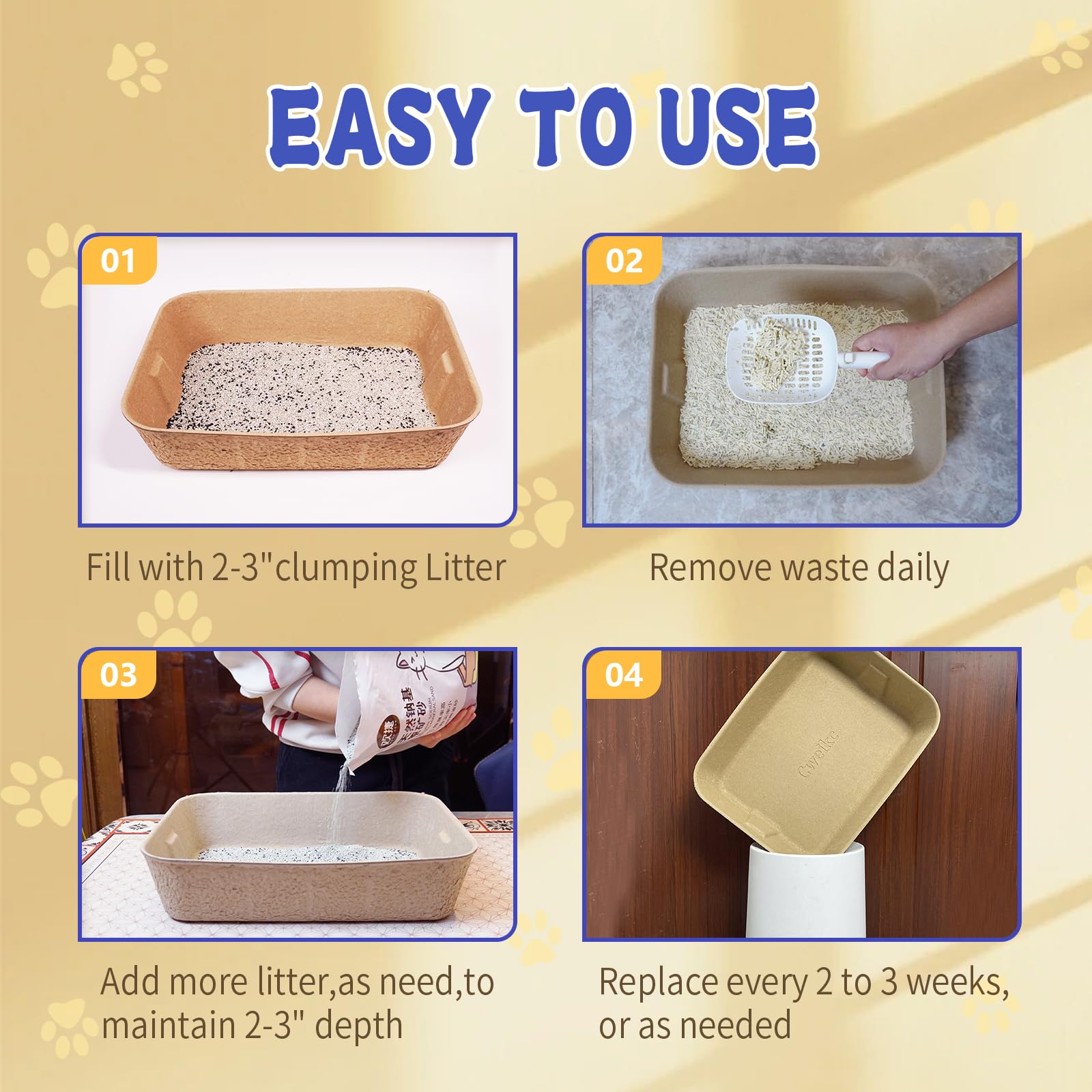 YCSKJK disposable cat litter box handles for easy disposal