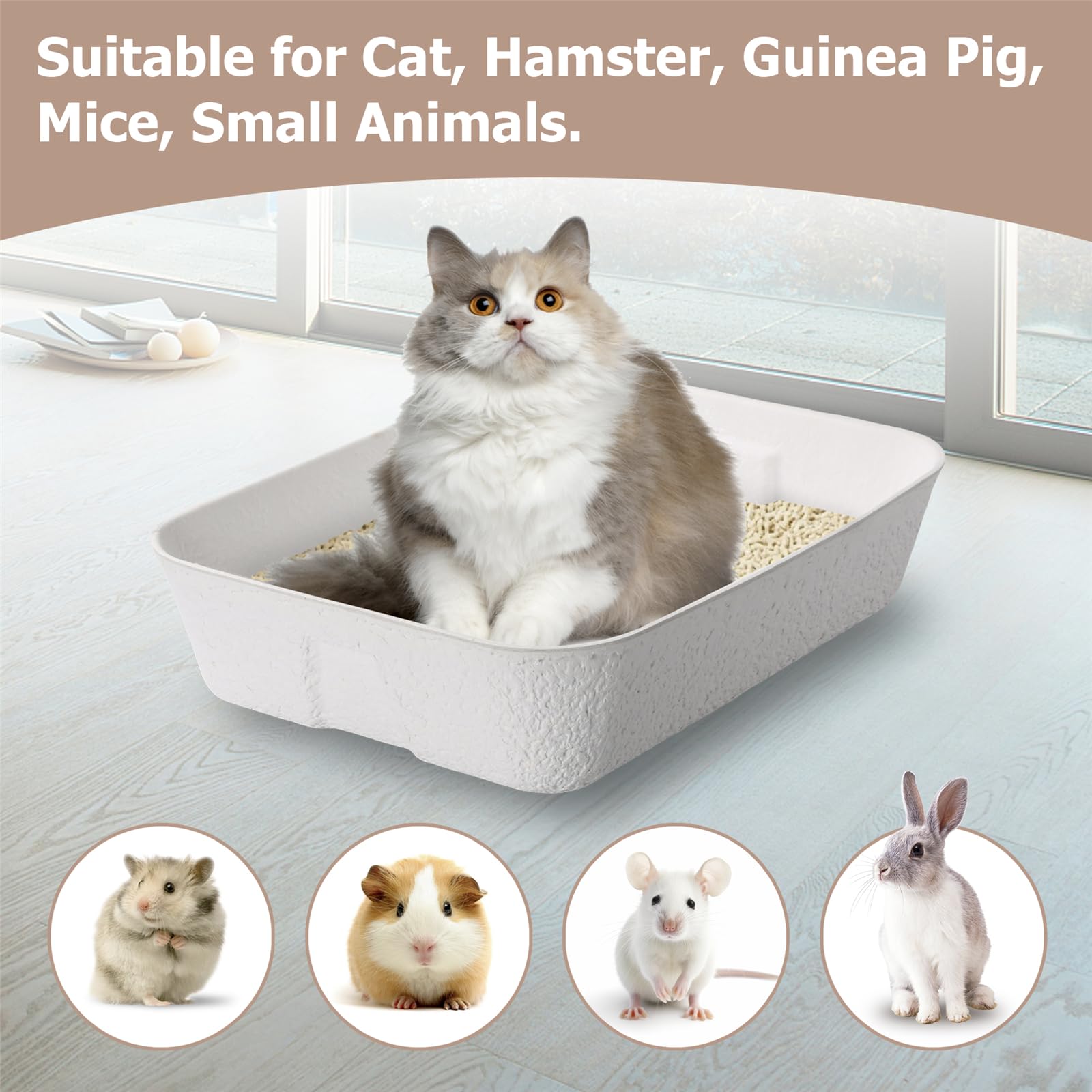 YCSKJK disposable cat litter box, handles, easy to move and discard after use