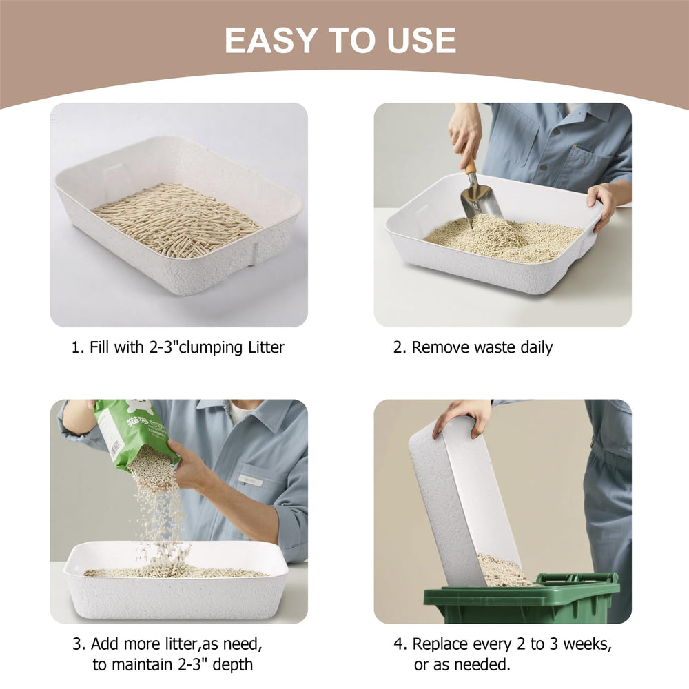YCSKJK disposable cat litter box, rim design, raised edges reduce litter splash