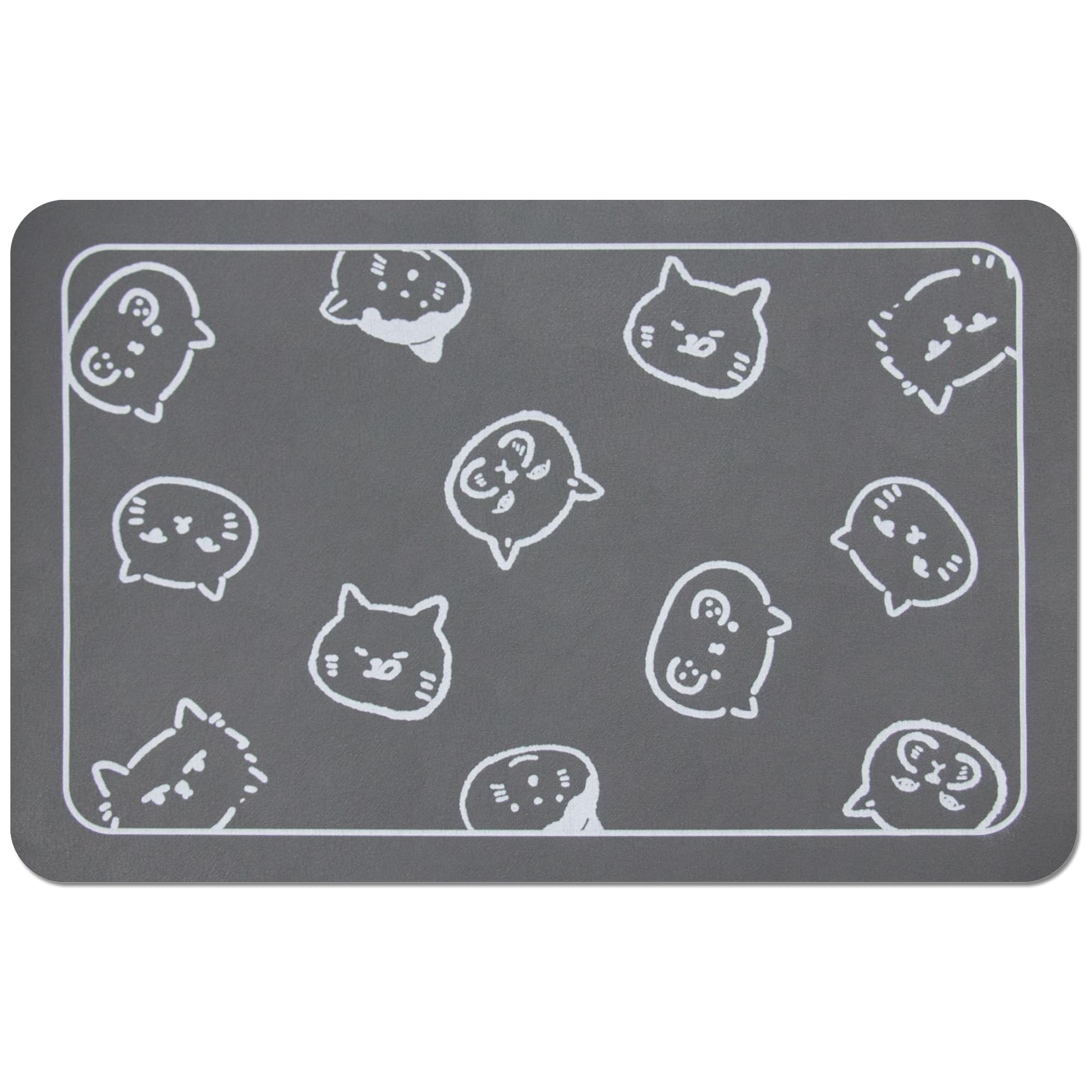 YCT cat food mat with leak-proof backing reduces water stains.