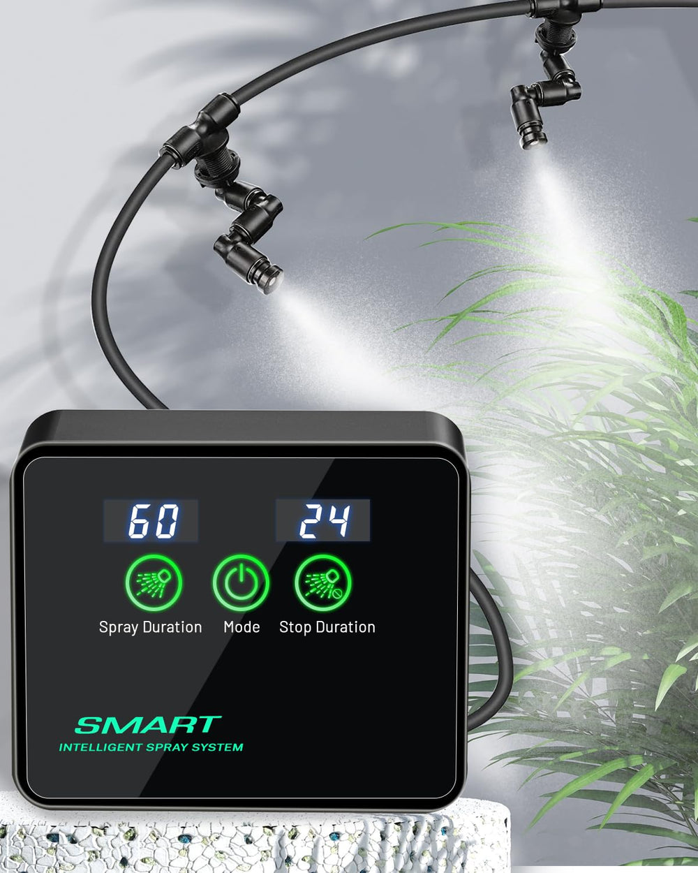 Ycxydr misting setup adapts to greenhouse and plant watering.