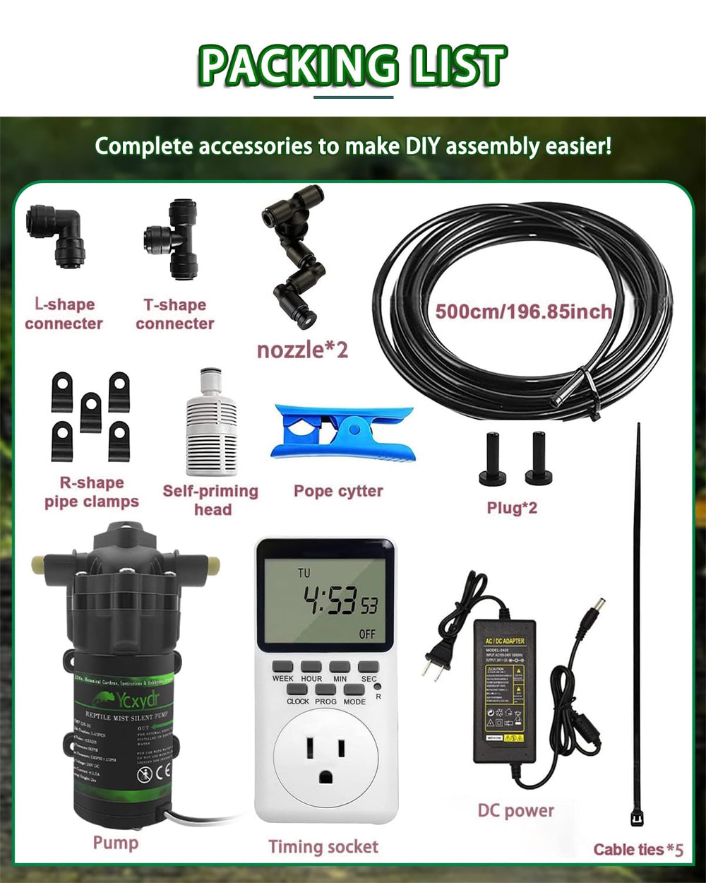 Ycxydr nozzle extension kit enables up to ten spray points.