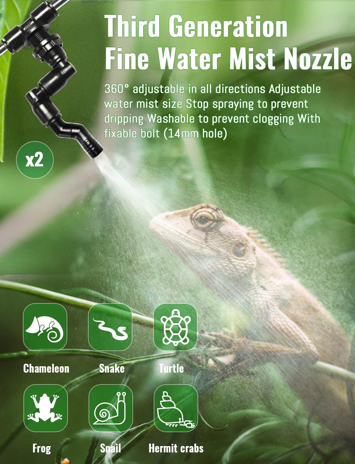 Ycxydr Reptile Mister Timer Cycle demonstrates reliable mist on schedule