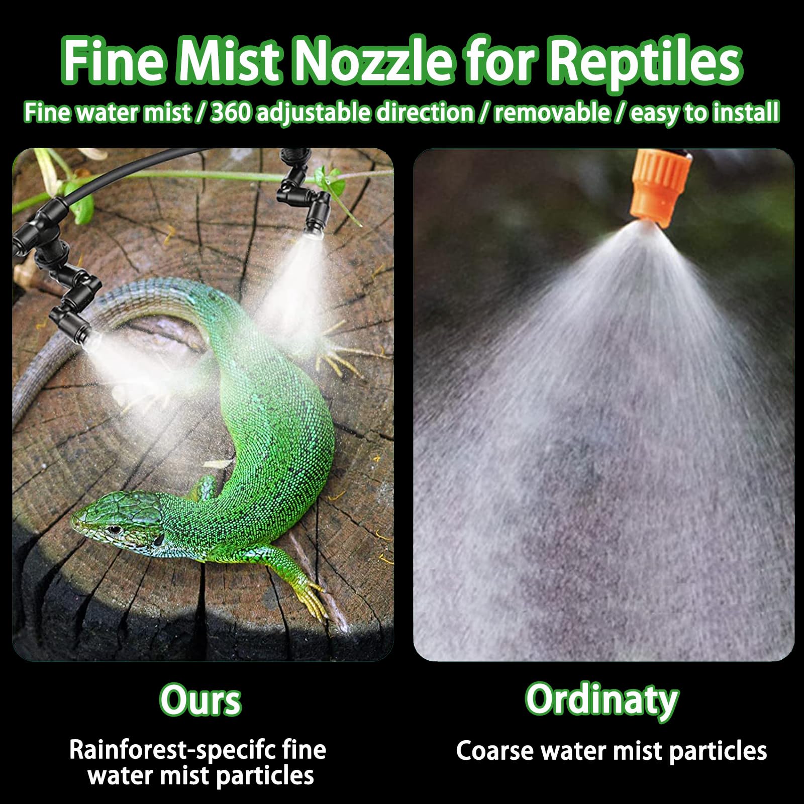 YCXydr T-double misting outlet demonstrates durable metal construction for long-lasting use.
