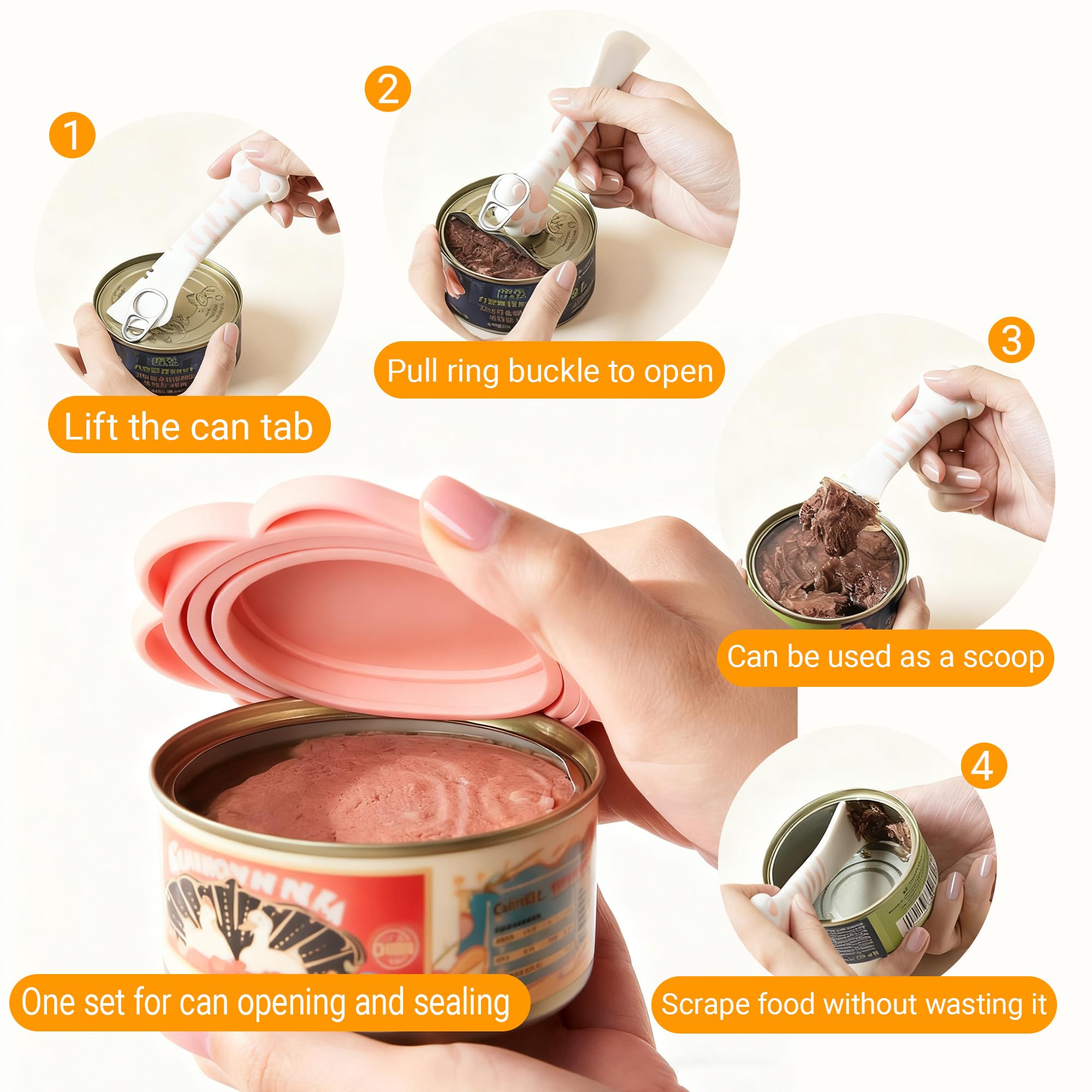 Ydeer lids form a soft seal around the can edge to prevent leaks.