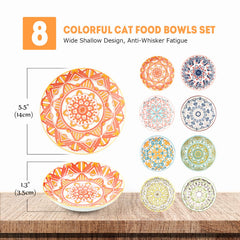 YEAHGO whisker-friendly bowls with wide shallow design for comfy meals.