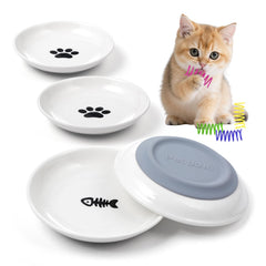 Yeahgo ceramic cat bowl with non-slip base keeps meals steady.