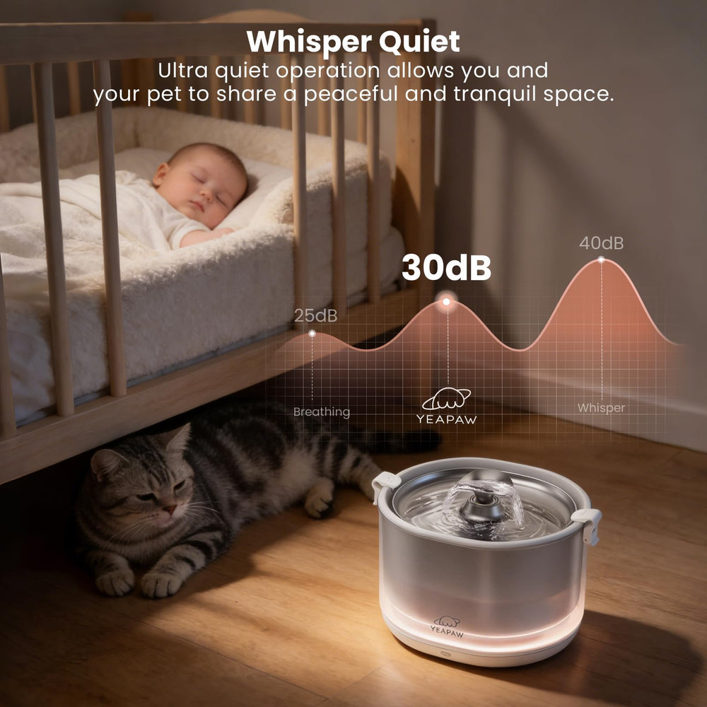 YEAPAW five-layer filtration helps keep water tasting fresh for cats.