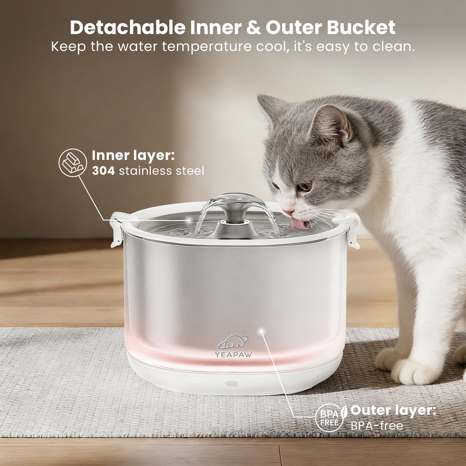 YEAPAW quiet operation creates a calm home and happy pets.