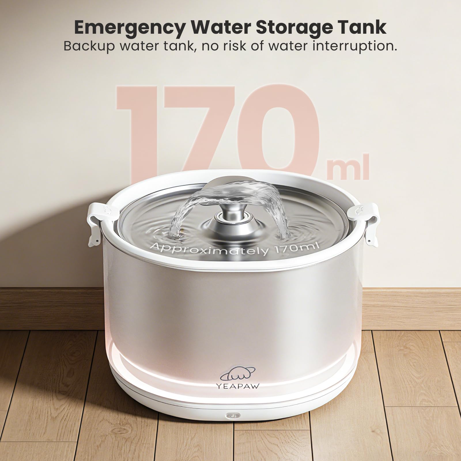 YEAPAW seamless tank design minimizes hidden dirt and makes cleaning easier.