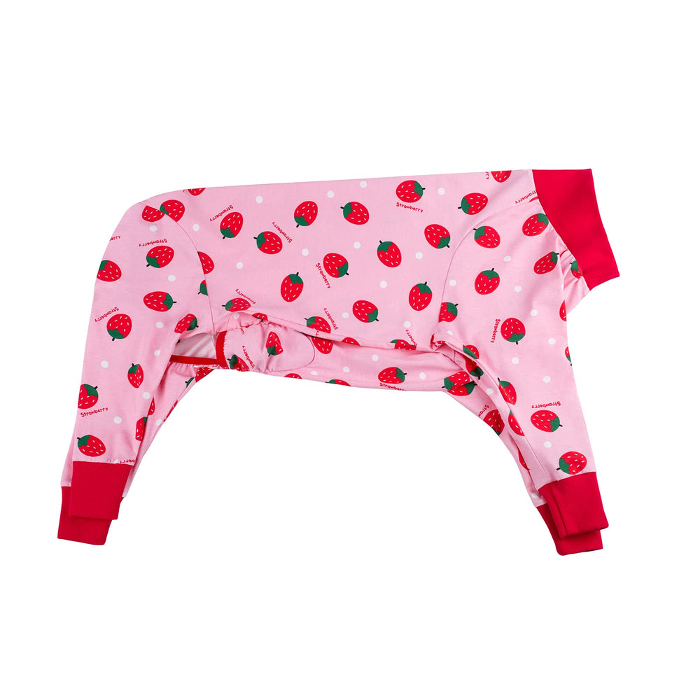 Yeapeeto strawberry closeup stitching emphasizes soft fabric and durability.