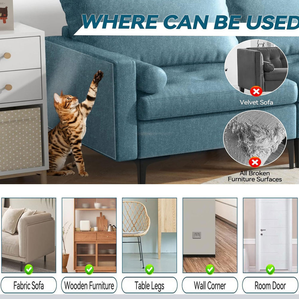 Extended protector covers large couches for comprehensive protection.