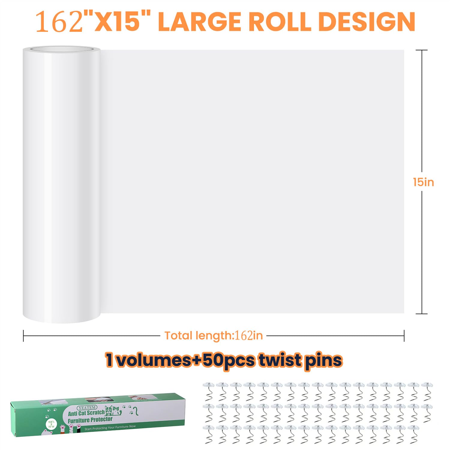 Yeatem extended 162x15in protector prepares long furniture coverage.
