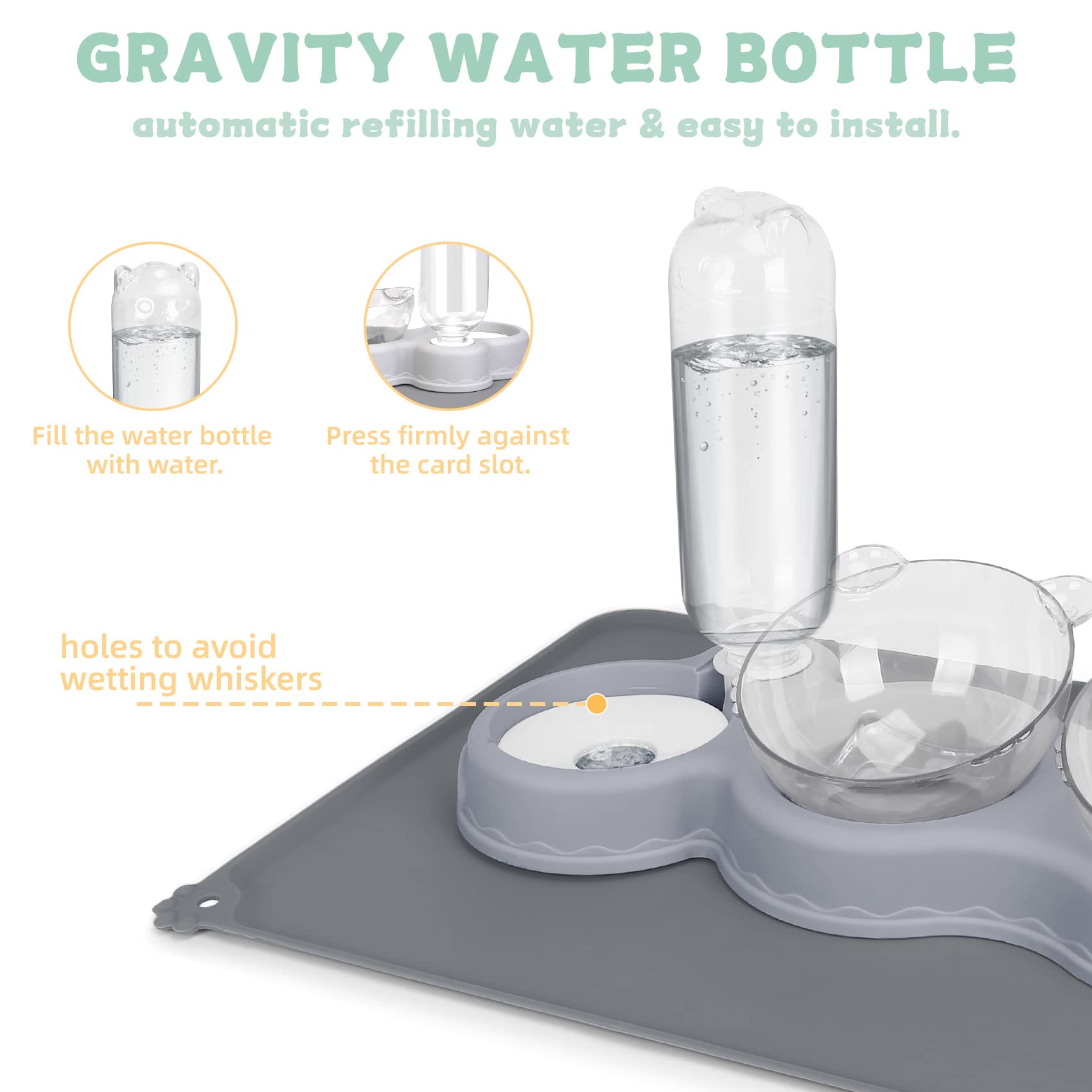 YECERCAN adjustable bowls allow 8-direction positioning for mess-free feeding.