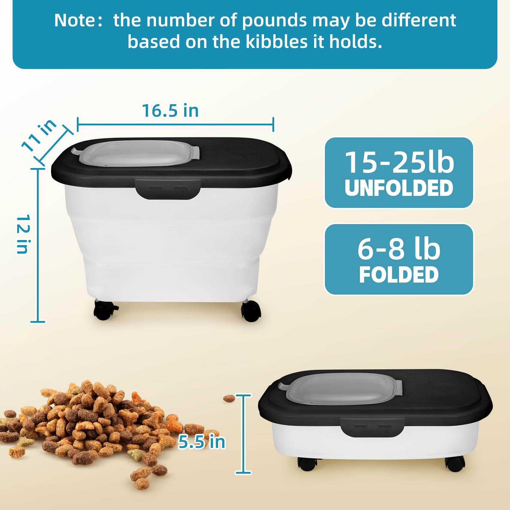 YECERCAN container in folded form, ideal for compact spaces and travel.