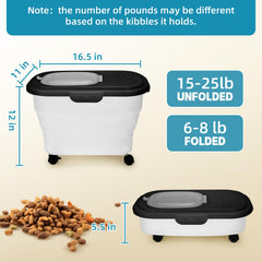 YECERCAN container in folded form, ideal for compact spaces and travel.
