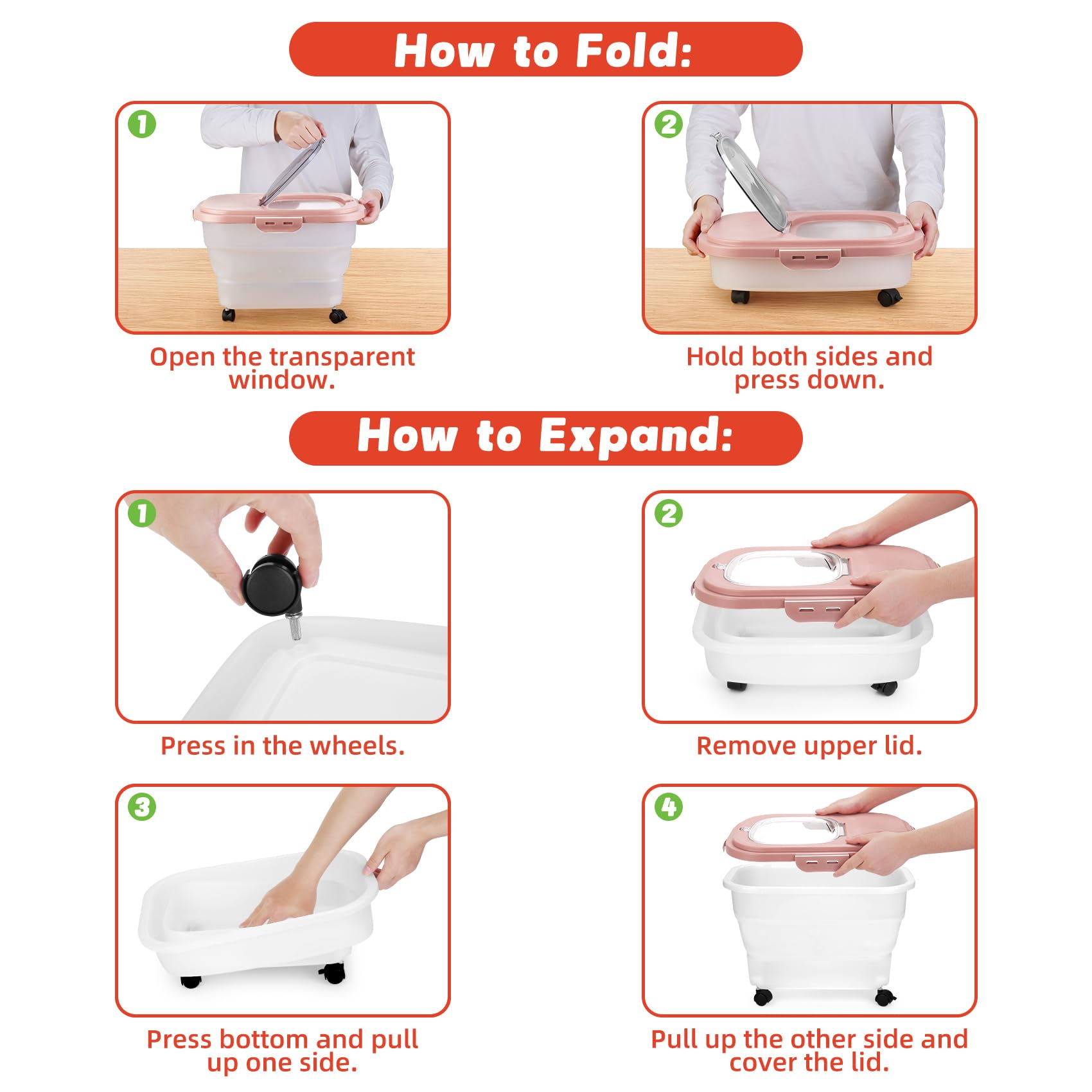 YECERCAN silicone-sealing latch ensures airtight freshness and pest protection