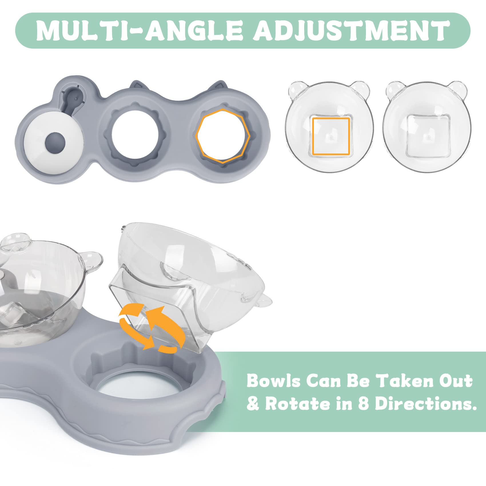 YECERCAN tilted raised stand supports comfortable neck posture during meals.
