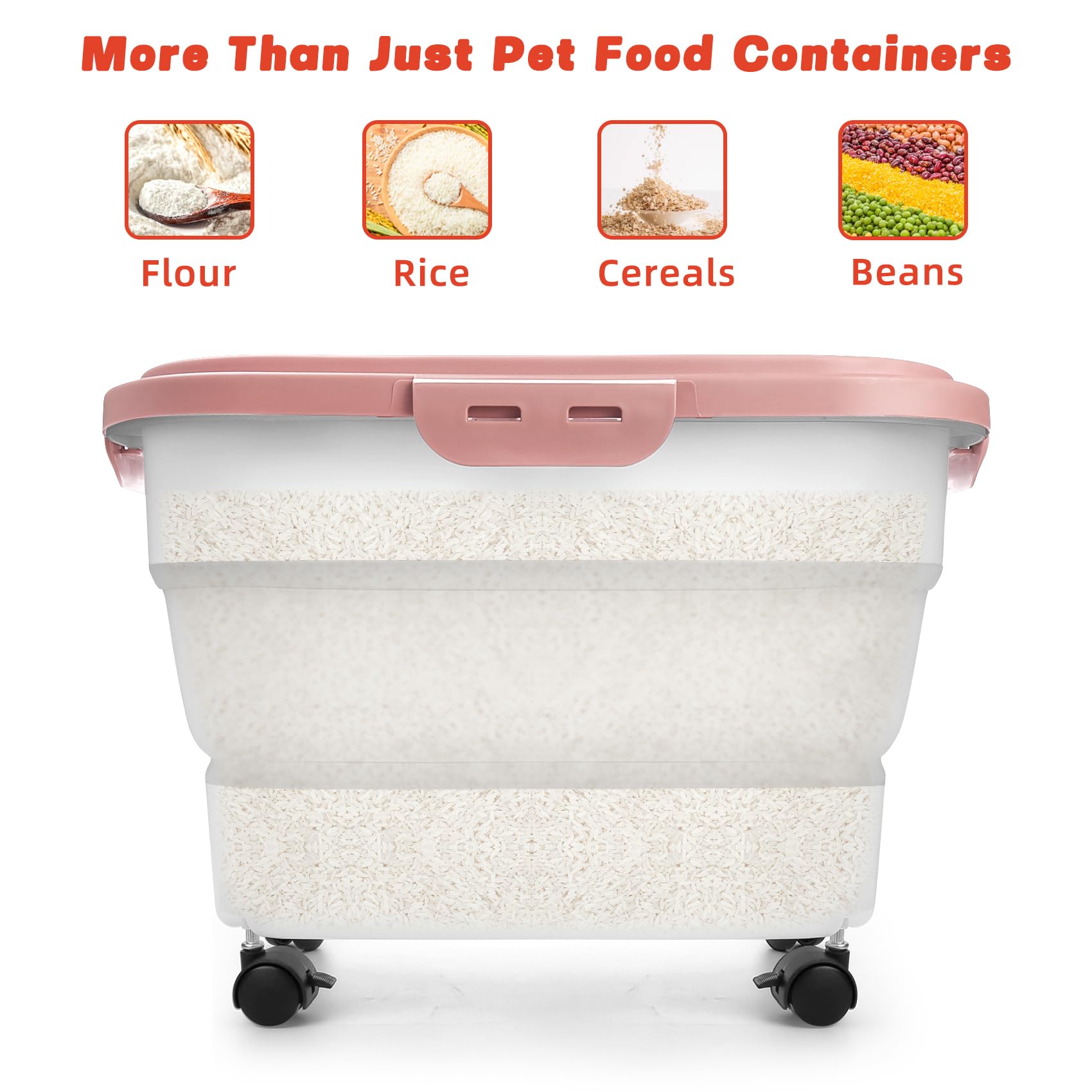 YECERCAN translucent storage bin lets you see kibble clearly
