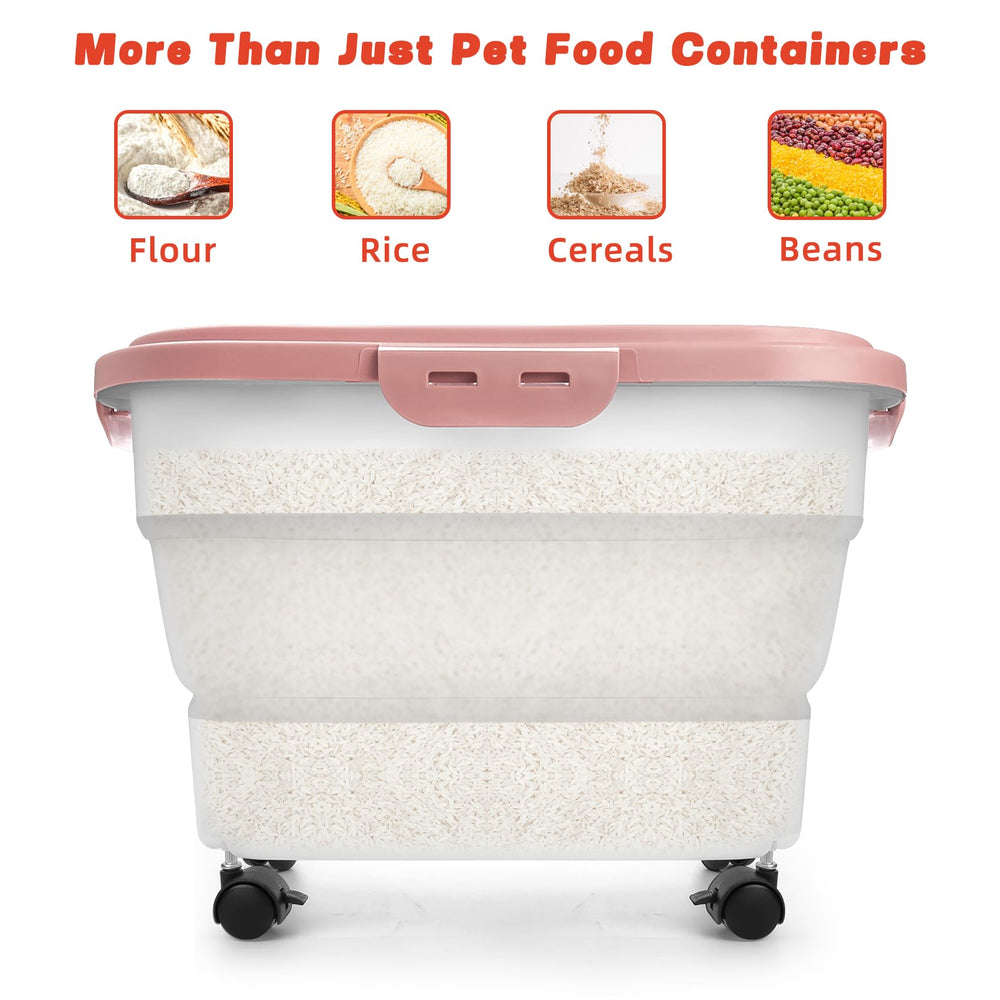 YECERCAN translucent storage bin lets you see kibble clearly