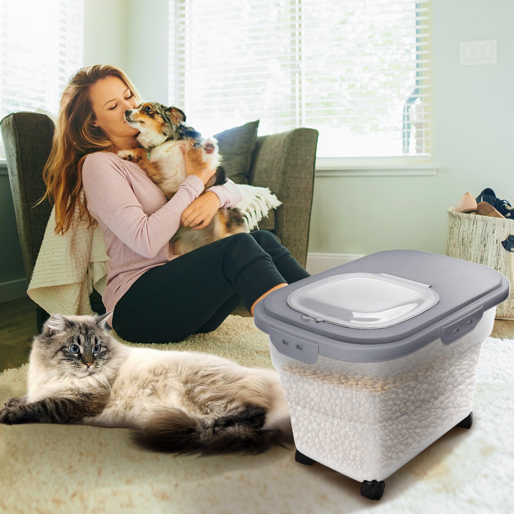 Versatile storage for cereal, flour, or snacks.
