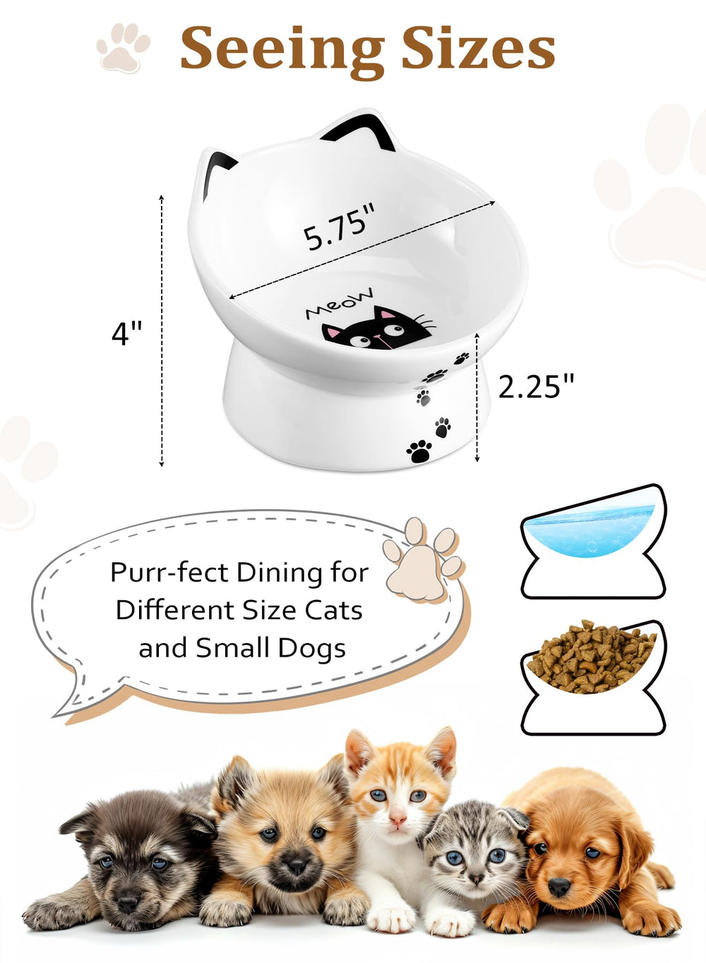 Yedio tilted cat bowl design reduces whisker fatigue and improves access to food.