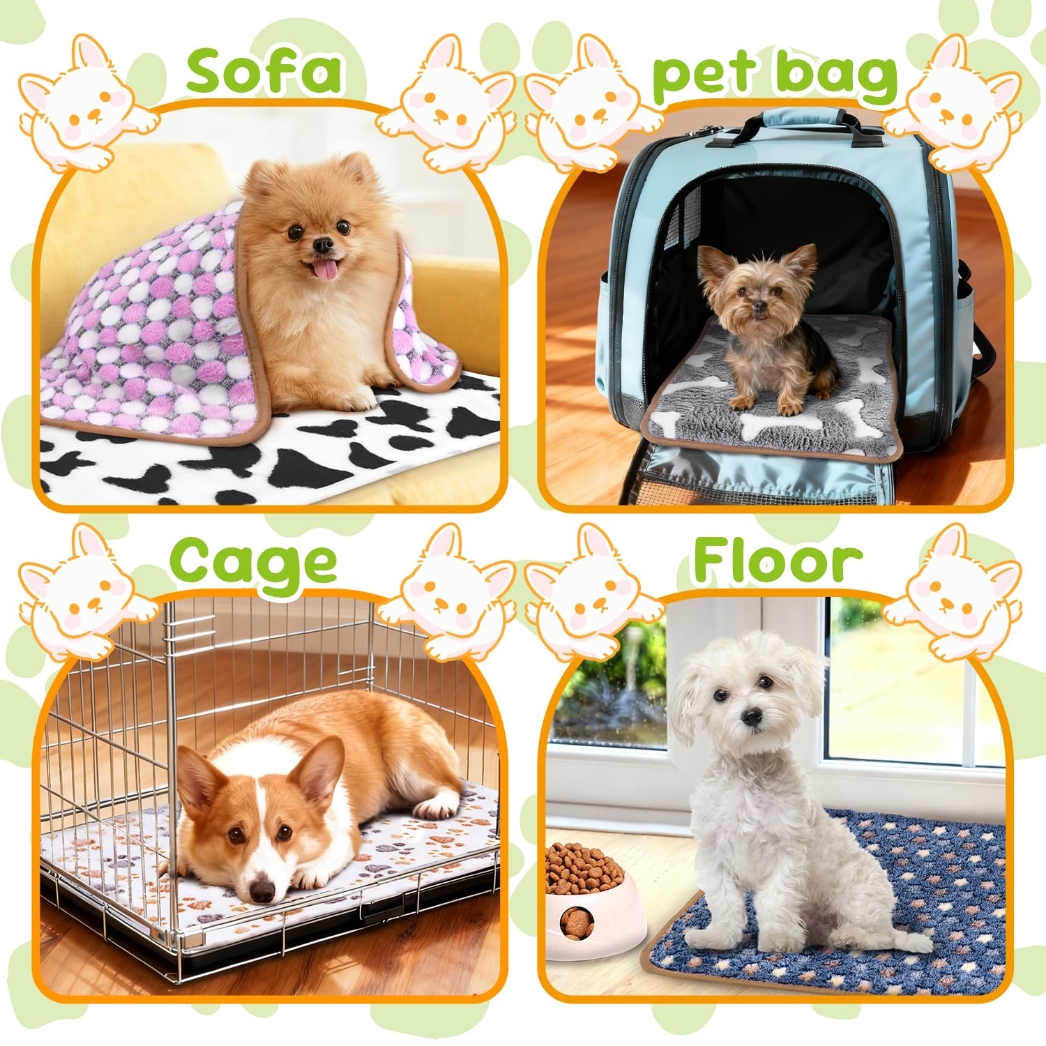 YedsIntu six-pack dog blankets suit puppies, cats, and small pets.