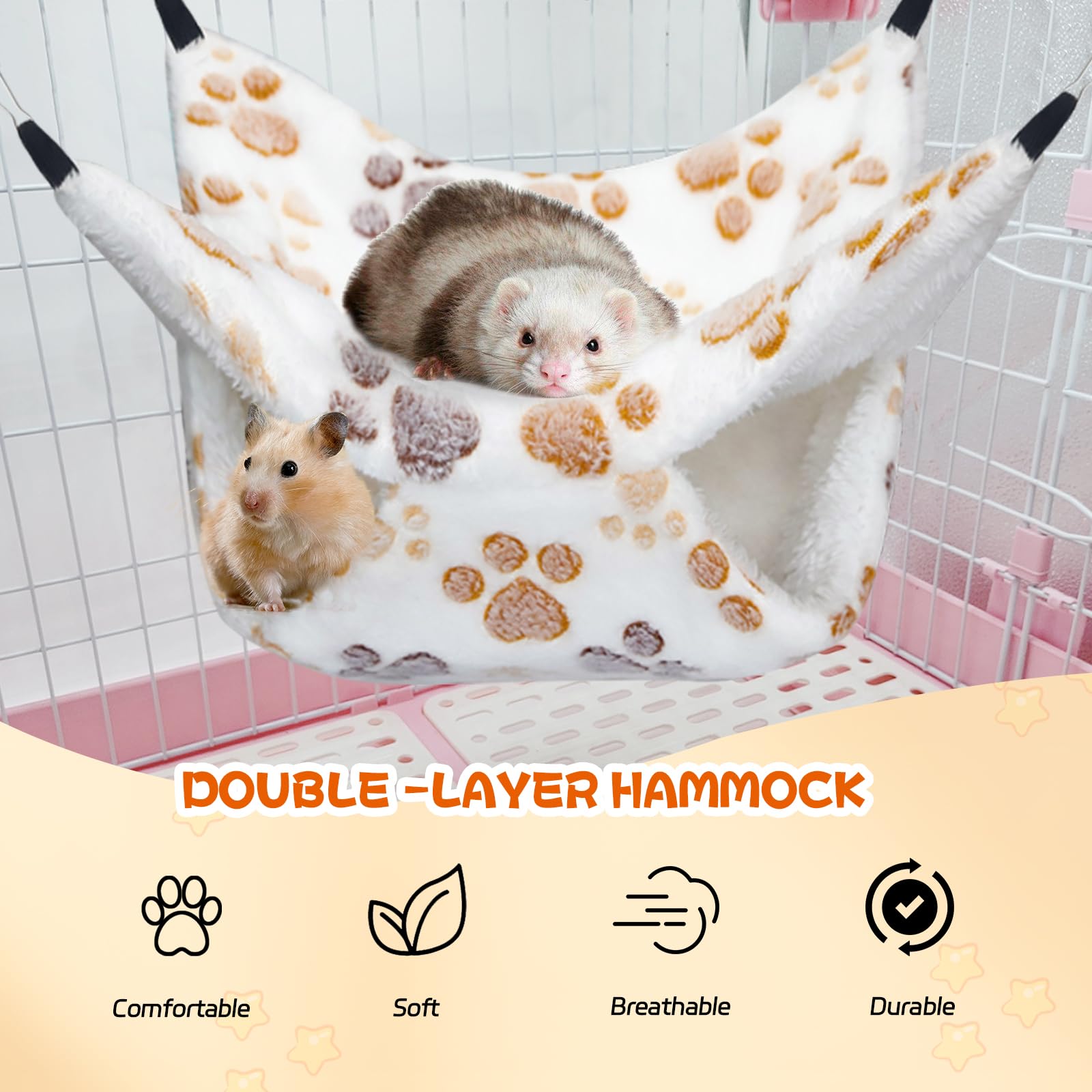 YedsIntu guinea pig hammock materials highlight soft, cozy comfort for small pets.