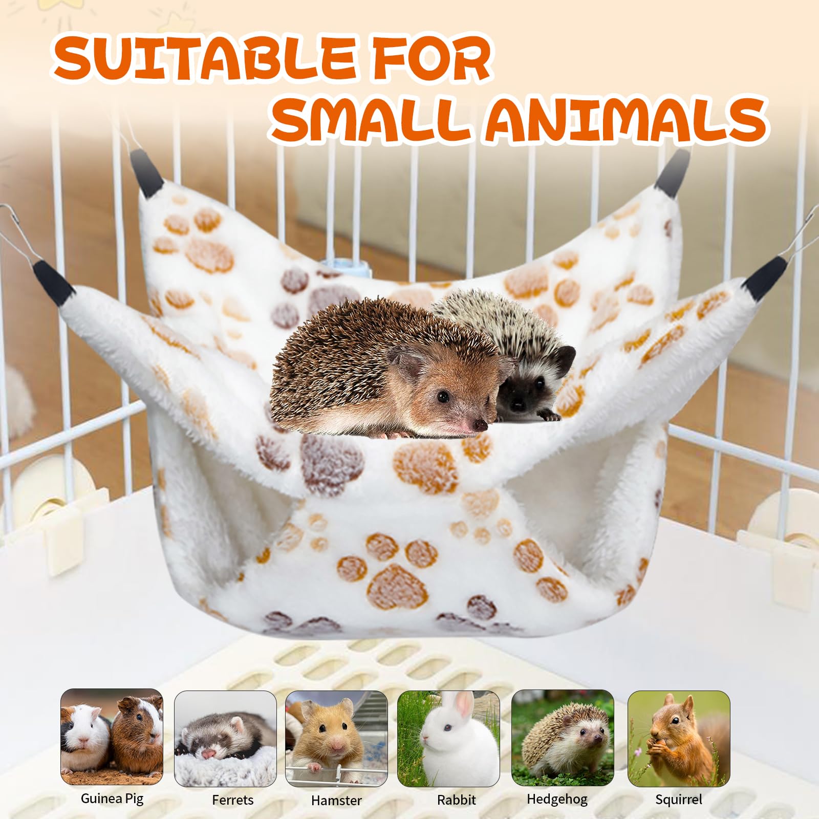 YedsIntu guinea pig hammock in cage demonstrates easy attachment and setup.