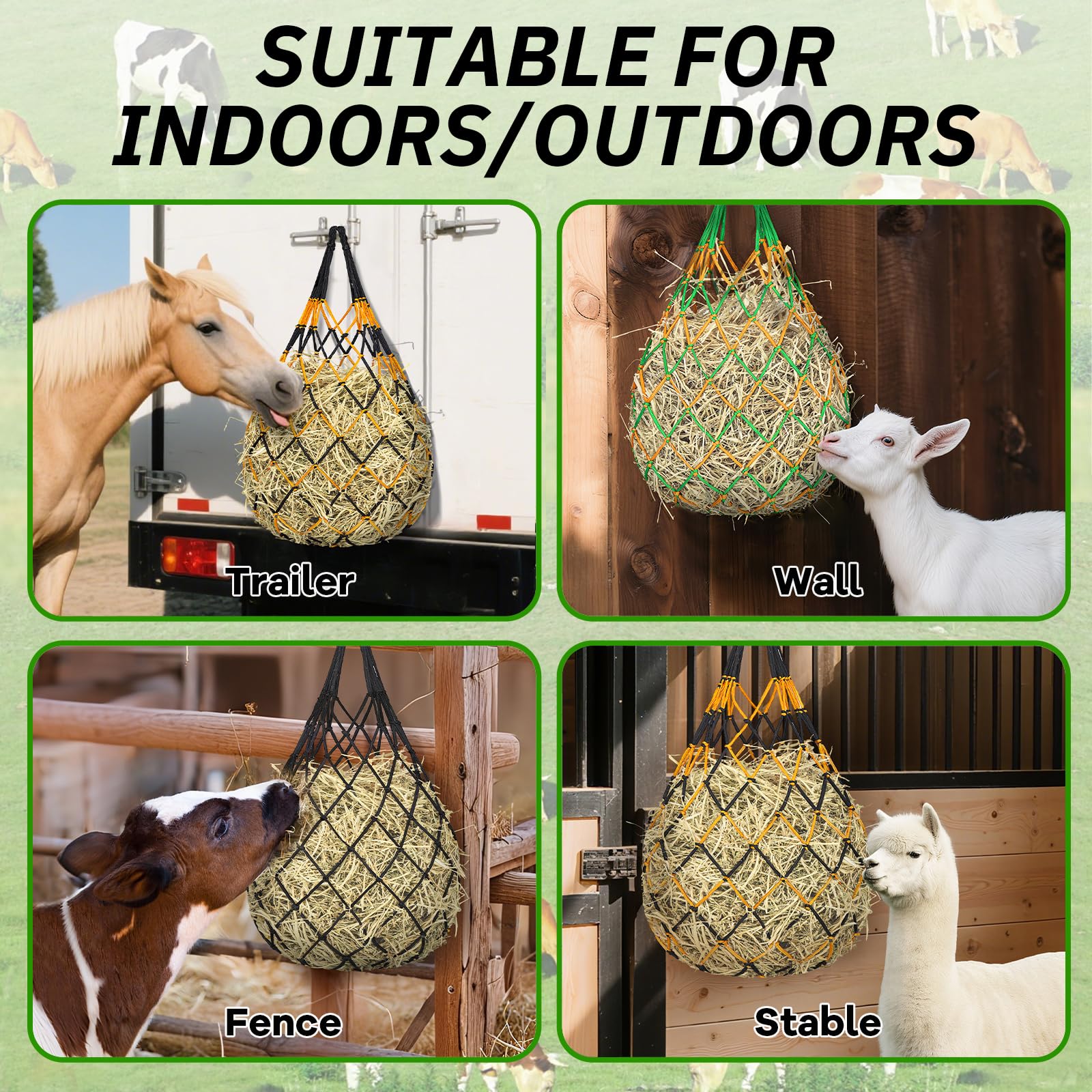YedsIntu three-pack hay bags provide reliable feeding solutions.