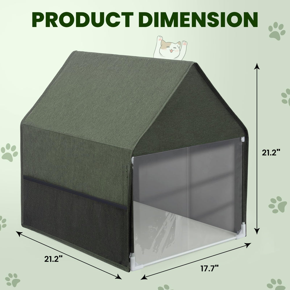 Yeebeny cat litter box cover top open-curtain detail.