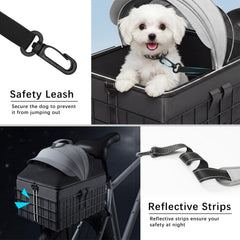 YEEGO DIRECT breathable mesh sunshade keeps pets cool during rides.