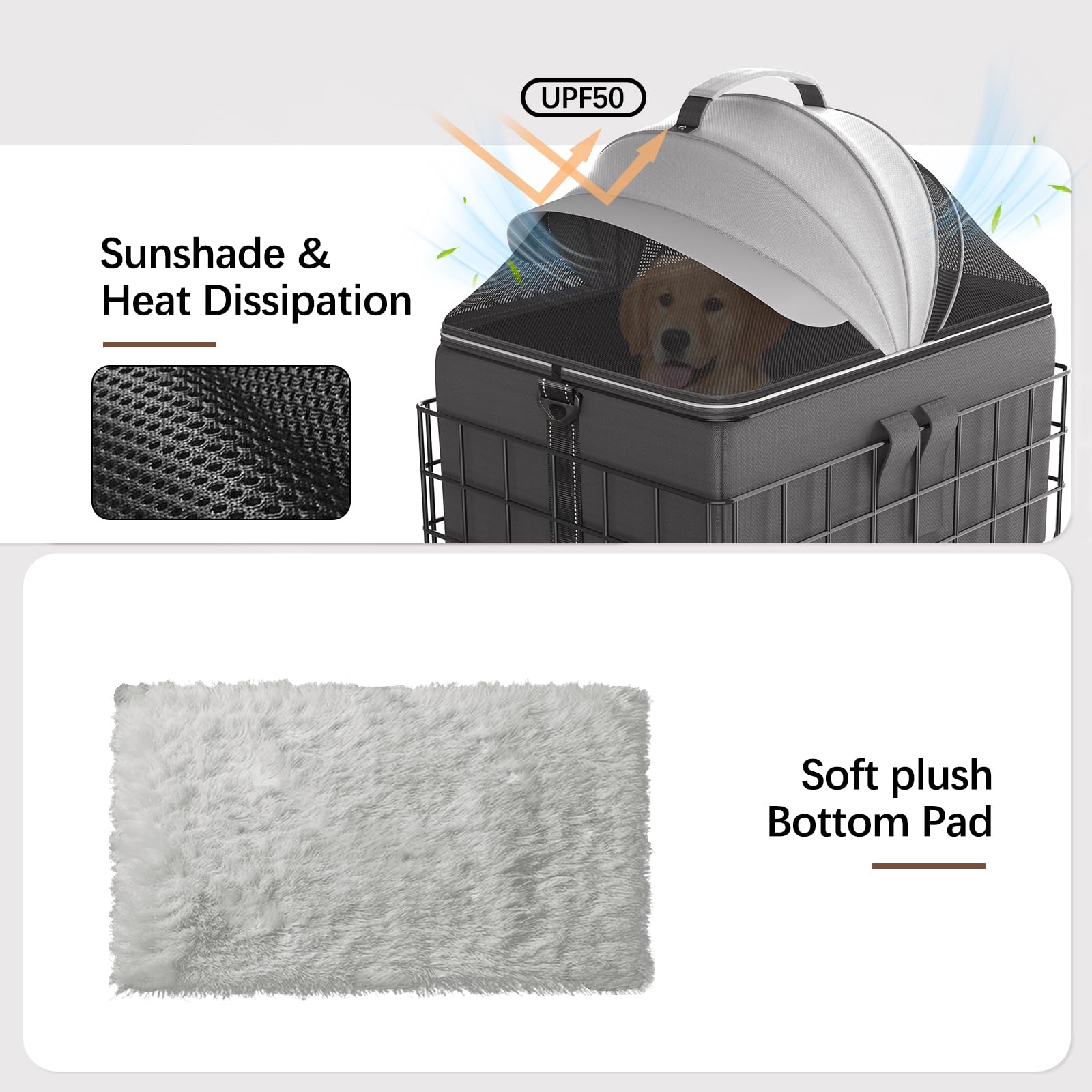 YEEGO DIRECT soft fleece pad supports cozy pet travel.