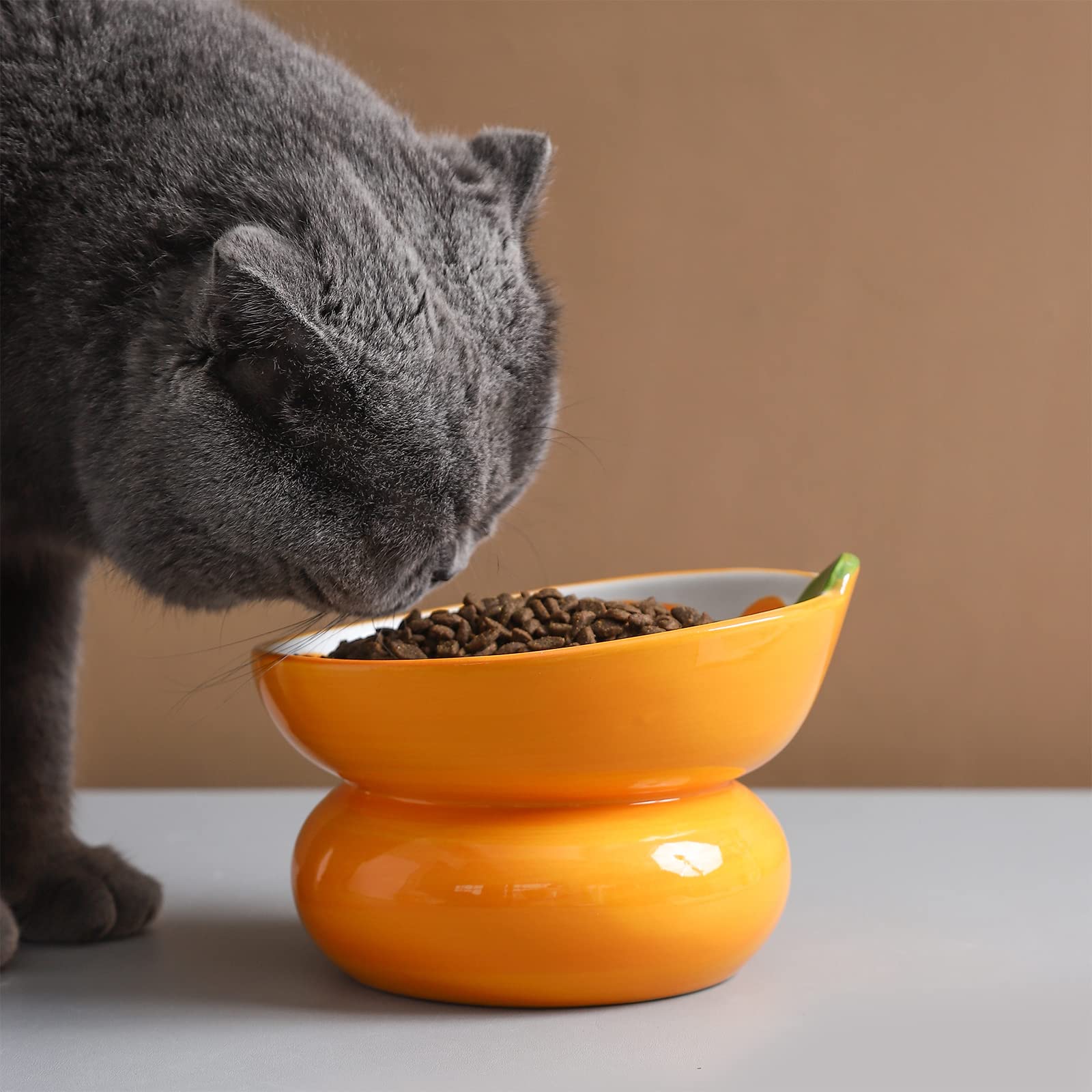 Yeexoxow orange-theme bowl supports portion control for healthier feeding and digestion.