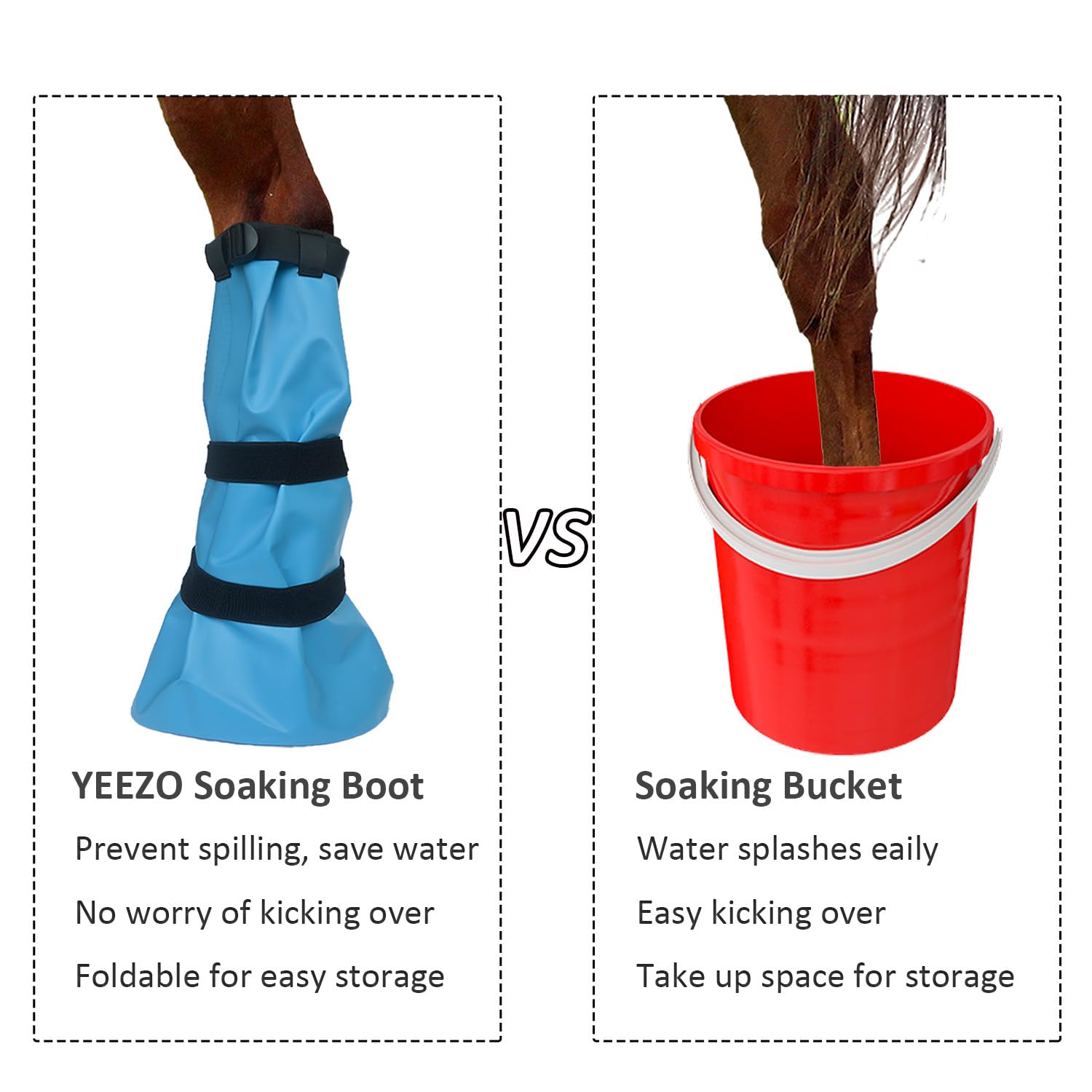 yeezo hoof soaking bag reusable PVC construction shown.