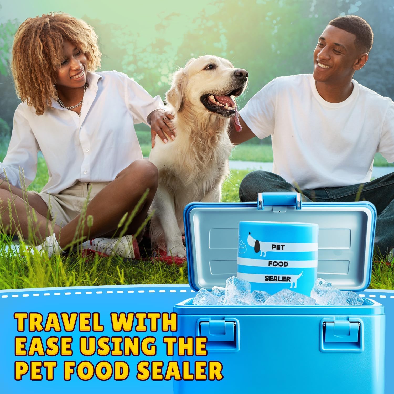 Yellow Hydrant two-pack storage is ideal for organized dog food planning.