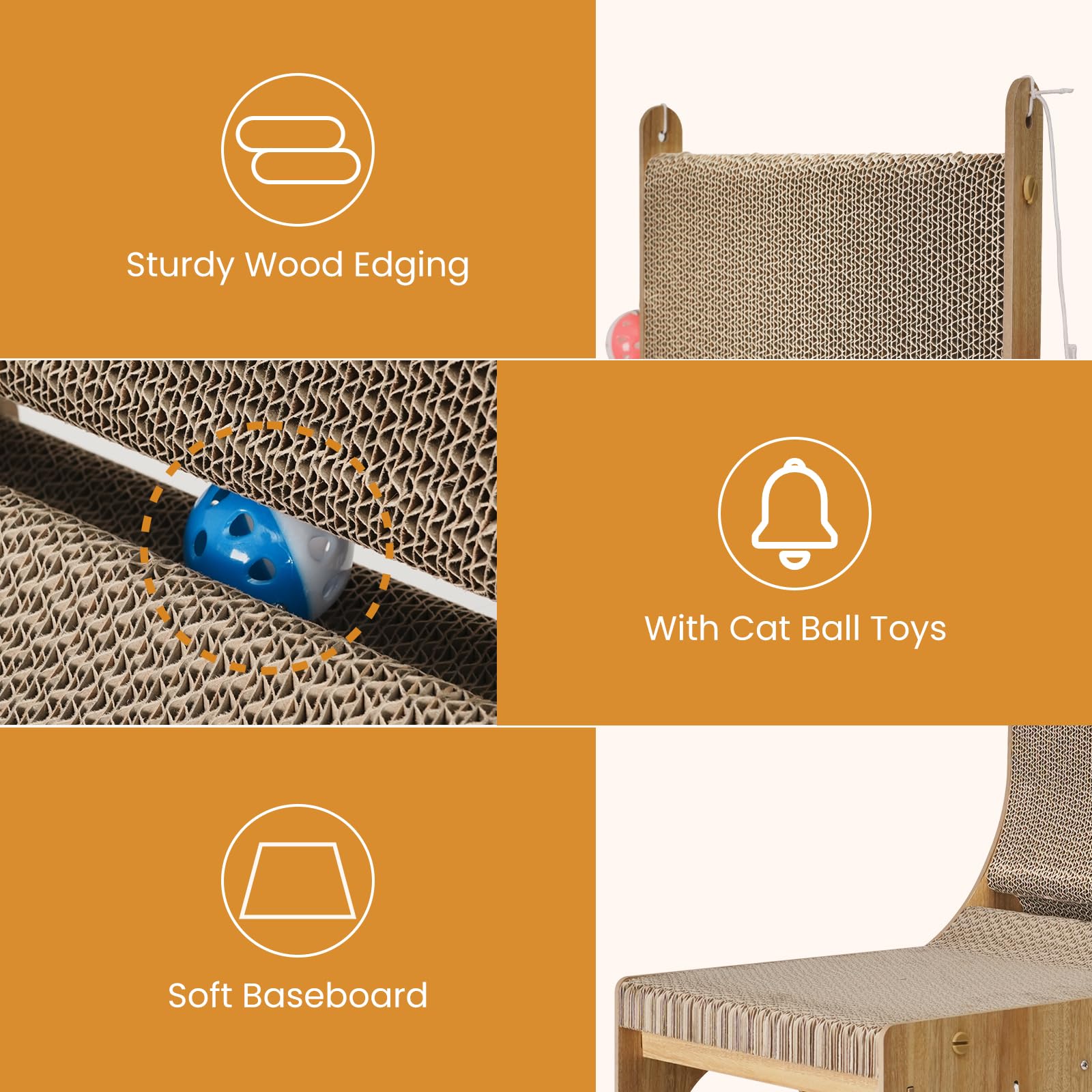 YEMOO includes four bell balls that attract play and reduce furniture scratches
